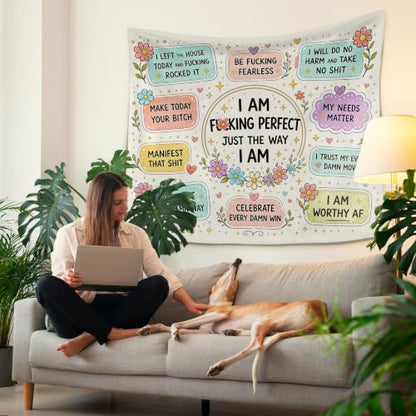 HUGANE Funny Inspirational Tapestry Wall Decor 50x60 Inch - color: colour-14