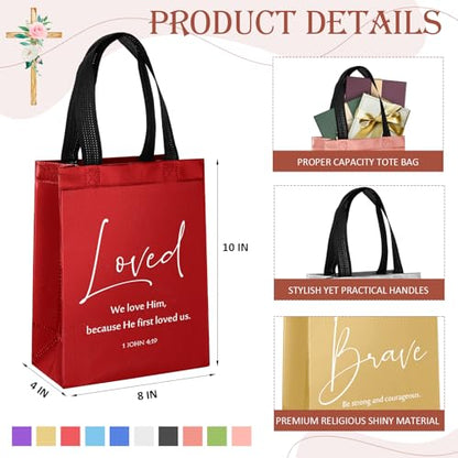 Aliceset 40 Pcs Christian Gift Bags with Bible Verse, Black, Mixcolor - color: Mixcolor