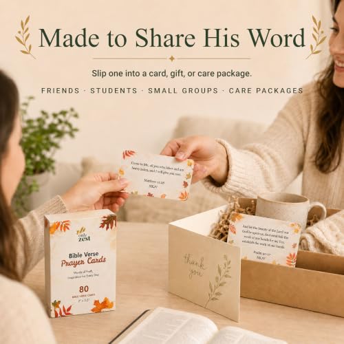 80 Unique Bible Verse Cards - Mini Scripture Cards for Women - color: Autumn