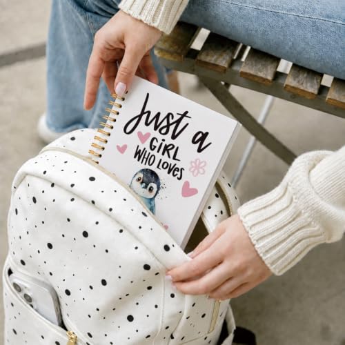 Cute Penguin Gifts Spiral Notebook Journal for Women, 5.5×8.3 Inch - style: just a girl who loves penguin