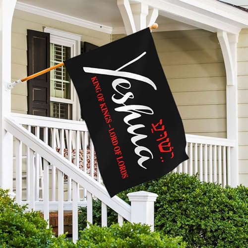 Yeshua Christian Flag Outdoor 3X5 Ft Jesus American Flag Christian Faith Over Fear Flags for Outside Worship Yard Sign Flags for Bedroom Room House Decorations Banner - color: Black1