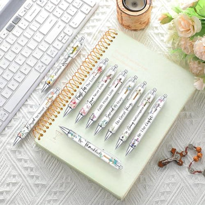 Tinlade 10 Pcs Christian Bible Verse Ballpoint Ink Pens,Cross - style: Cross