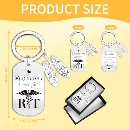 Inspirational Keychain for Women, Appreciation Gift for Mother Daughter Best Friend, Christmas Key Ring - style: Respiratory Therapist