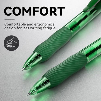 50 Pack Green Ink Ballpoint Pen with Soft Grip, Bulk Pens 1.0mm - color: Green