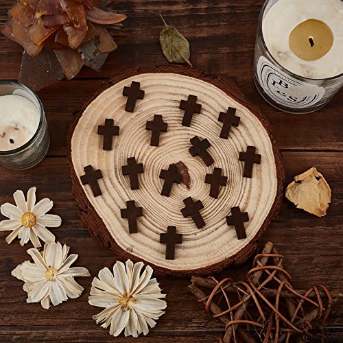 SUNNYCLUE 200Pcs Wood Cross Charm Wooden Charms Natural Wooden Small Cross Charms with Hole for Party Favors Easter Holiday Necklace Jewelry Making DIY Craft Handmade Accessories, Coconut Brown - color: 200Pcs Coconut Brown 22x15mm