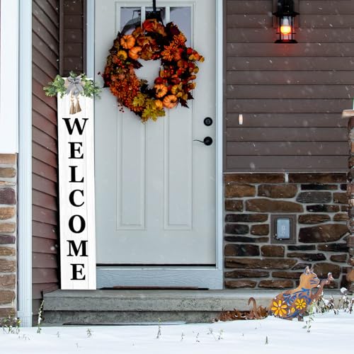 RLWangChao Outdoor Welcome Sign for Front Door Standing 47"X8" White - color: White