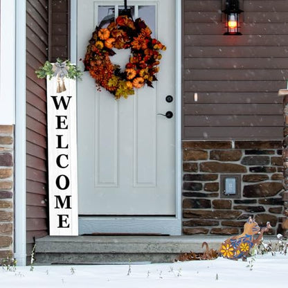 RLWangChao Outdoor Welcome Sign for Front Door Standing 47"X8" White - color: White