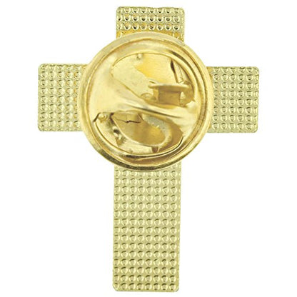 PinMart Christian Religious Lapel Pin - Cross, Faith & Church Accessories - color: Tradtitional Gold Cross, size: 5 Pack