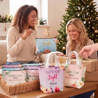 24 Pcs Christmas Christian Gift Bible Verse Tote Bag - style: Bright