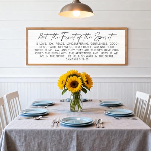 The Fruit of the Spirit Rustic Bible Verse Framed Wall Art - color: Natural Frame, style: The Fruit of the Spirit