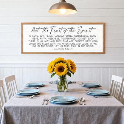 The Fruit of the Spirit Rustic Bible Verse Framed Wall Art - color: Natural Frame, style: The Fruit of the Spirit