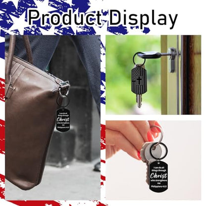 AXEN Christian Gifts for Men, Religious Keychain with Bible Verse Scripture for Dad, Son, Brother, Boyfriend - color: Style 3
