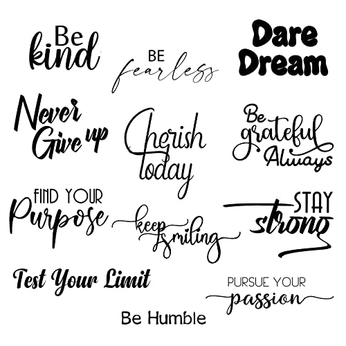Fumete 12 Pcs Inspirational Vinyl Wall Decals,Motivational Quotes Stickers