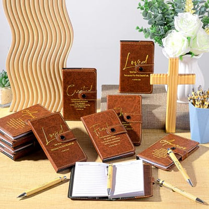 Spakon 20 Pcs Christian Prayer Journals with Pens, English Bible Words - style: English Bible Words