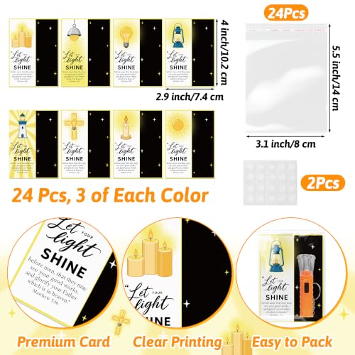24 Set Religious Gifts Bulk Mini Flashlights with Bible Verse Card - color: Religious-24 Set