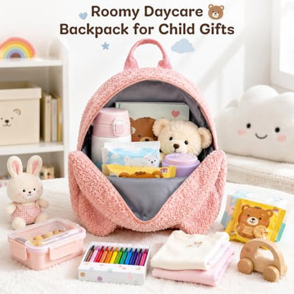 Personalized Toddler Backpack for Girls Boys with Optional Lunch Bag Set - color: Pink Style 2
