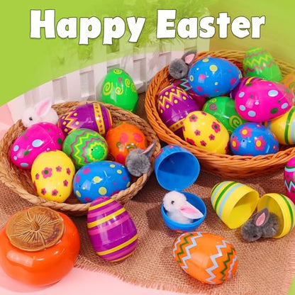 36 PCS 3.1" Plastic Printed Easter Eggs Bulk, Bright Colorful Fillable Empty Easter Eggs Bulks for Egg Hunt, Kids Easter Basket Stuffers Fillers Classroom Prizes Rewards Party Favors for Boys Girls - style: 36 PCS 3.1" Printed Easter Eggs