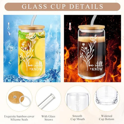 Funnymoom 6 Pcs Pastor Gift Set Tumbler Journal Pens Black - color: Black, size: Be Still
