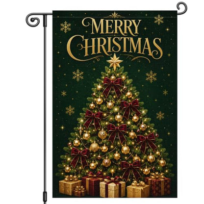 Louise Maelys Christmas Tree Garden Yard Flag 12x18 Inch Green - color: Multi-8