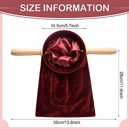 Tioncy 2 Set Church Tithe Offering Bag with Wooden Handle, 14" X 6", Red - color: Red, size: 14" X 6"