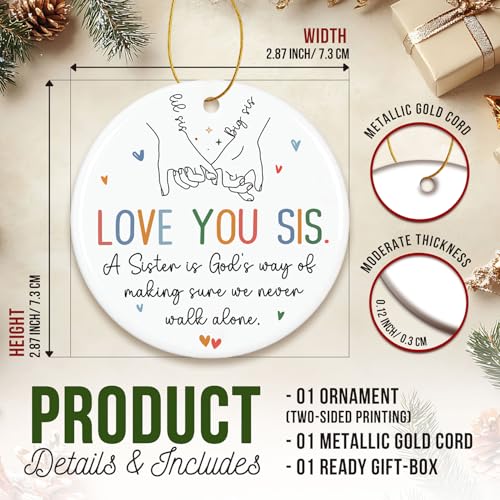 ZAGKOO Sister Ornament - Christmas Sisters Gifts for Women, Big Sis - color: Sister 2025