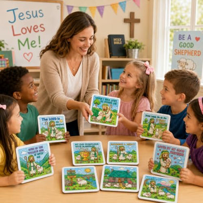 Cinrobiye 24 Pcs VBS 2026 Emerald Isle Coloring Puzzle Kit, Good Shepherd Christian Puzzle Crafts Inspired by Psalm 23 for Vacation Bible School, Sunday School, Church Activities and Group Events - color: Emerald Isle