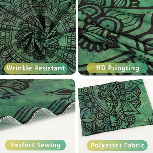 Green Boho Mandala Tapestry for Bedroom, Large Hippie Ceiling Wall Hanging - color: Green Tapestry, size: 60"L x 51"W