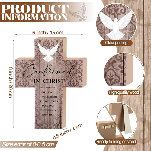 Confirmed in Christ Cross Ornament, Christian Wooden Cross for Baptism