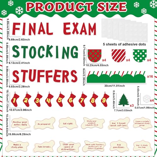 Christmas Bulletin Board Decorations Set Xmas Final Exam Stocking Bulletin Board Classroom Decor Christmas Paper Cutouts for Classroom Home School Winter Holiday Chalkboard Wall Party Decor Supplies - style: Christmas Stocking