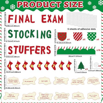 Christmas Bulletin Board Decorations Set Xmas Final Exam Stocking Bulletin Board Classroom Decor Christmas Paper Cutouts for Classroom Home School Winter Holiday Chalkboard Wall Party Decor Supplies - style: Christmas Stocking