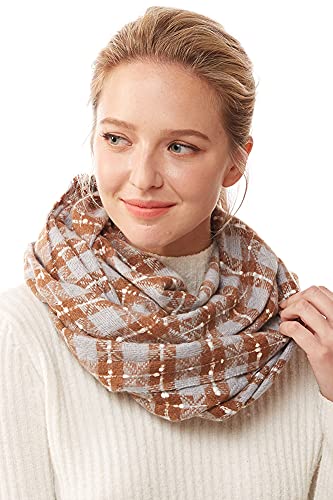 ScarvesMe Women's Check and Plaid Soft Infinity Loop Winter Fall Warm Scarf - color: Lof1252_blue