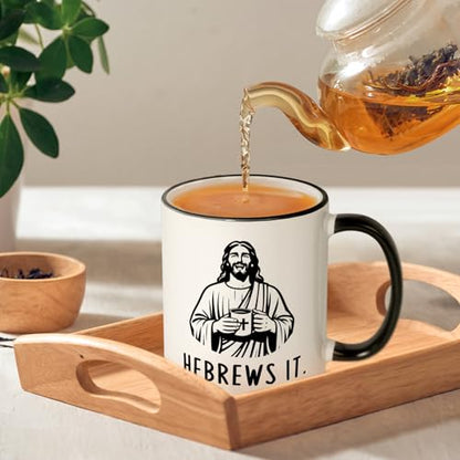 Funny Christian Gifts for Women Men – Jesus He Brews It Coffee Mug 11oz - size: 11 Ounces