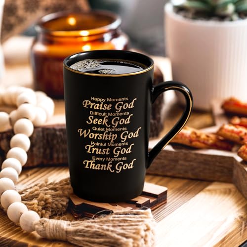 Maustic Christian Gifts for Women Men, Religious Gifts, Happy Moments Praise God Coffee Mug, Spiritual Inspirational Gift for Women Men, Birthday Christmas Gift for Friends Family, 14 Oz - color: Happy Moments Praise God