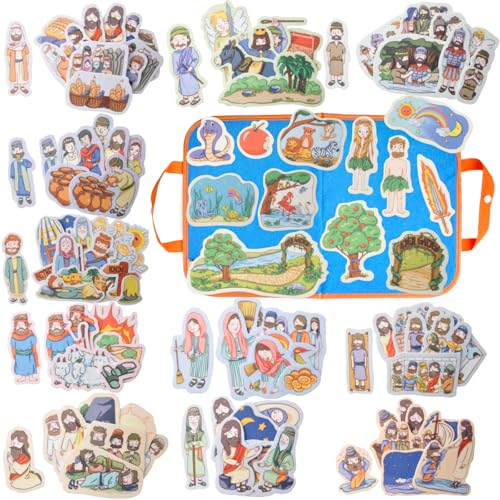 CHEFAN Adam and Eve Felt Board Bible Stories, 12 Story Set for Kids - color: Bible-story-12pack-e