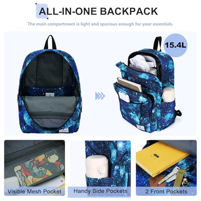 VX VONXURY Kids Backpack for School Travel,16.7 Inch Lightweight Bookbag - color: Galaxy Blue