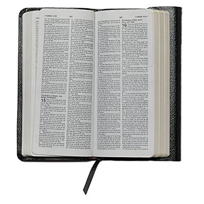 KJV Compact Checkbook Bible, Black Bonded Leather, Red Letter: King James Version, Holy Bible
