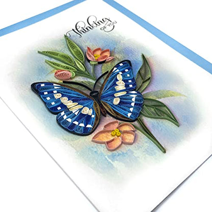 Thinking of You Butterfly Card, 5in x 7in, Blank Inside, Envelope Included, Perfect for Birthdays, Thank You, Anniversaries - color: Butterfly Thinking Of You
