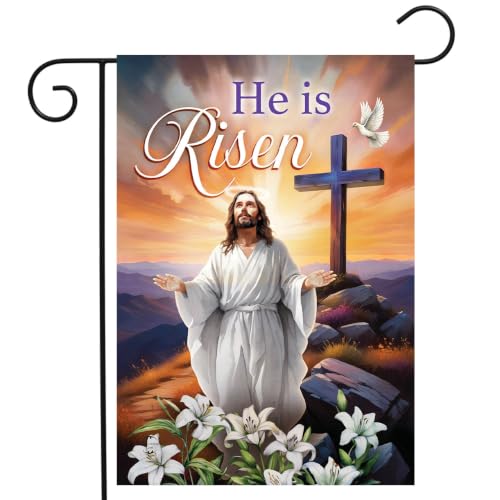Briarwood Lane Jesus Is Risen Garden Flag - color: Jesus Is