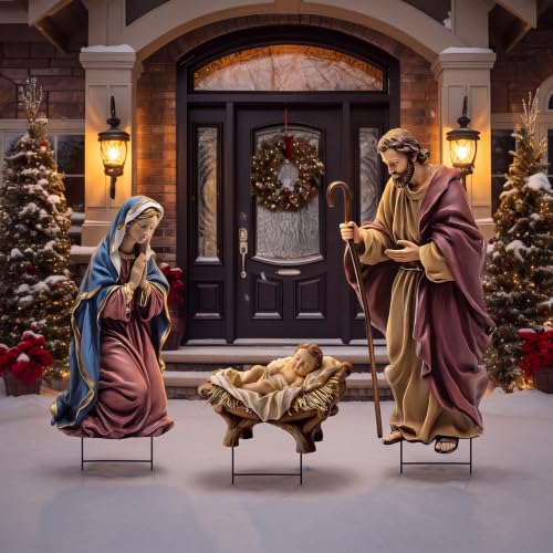 Amyhill 3 Pack Christmas Decoration Outdoor, Outdoor Nativity Scene Stakes - style: Nativity