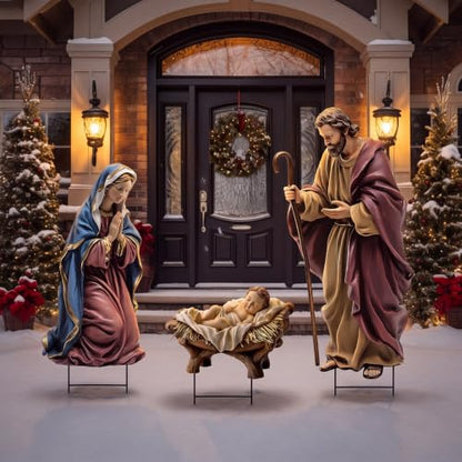 Amyhill 3 Pack Christmas Decoration Outdoor, Outdoor Nativity Scene Stakes - style: Nativity