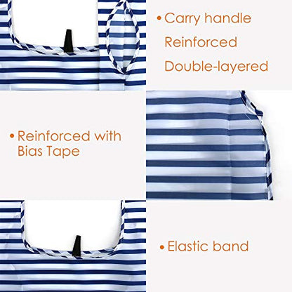 BeeGreen Reusable Foldable Shopping Totes with Handles,12 Pack Heavy Duty Polyester Fabric Geometry Grocery Bags, Large Fashion Reusable Bags for Travel & Groceries, Washable Cloth Bag Bulk - color: Blue Black Navy Teal Green Gray-geometry