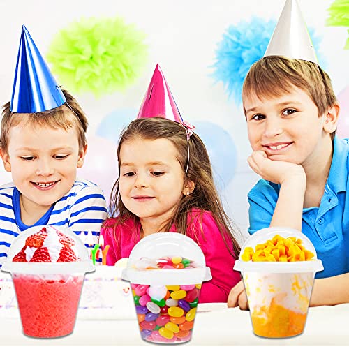 Szsrcywd 50 Pack 9 oz Clear Plastic Cups,Disposable Dessert Cups with No Hole Dome Lids,Crystal PET Party Cup for Parfait,Salad,Ice Cream,Cold Drink,Cupcake - style: 9oz dome lids with no hole