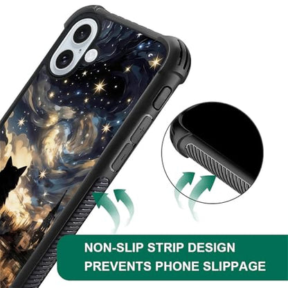 for iPhone 16 Plus Case | Classic Slim Cover Design | Black Cat Stars - color: Black Cat Stars, size: iPhone 16 Plus