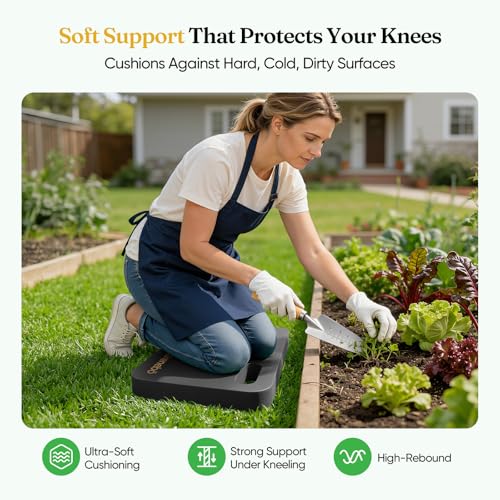 Grenebo 2-Pack Kneeling Pads, Extra Thick NBR, 17.3 x 11 x 1.6 in, Black - color: Black