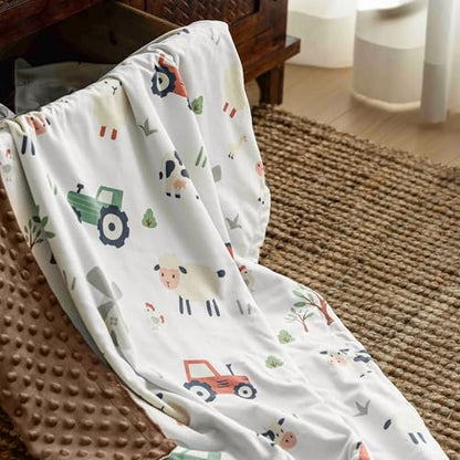 Fleece Baby Blankets for Girls & Boys, Infant Toddler Blanket - color: Chocolate Farm Animals