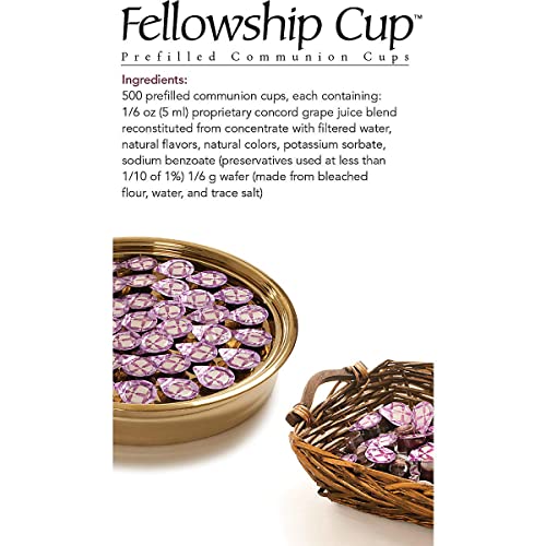 Broadman Pre-filled Communion Fellowship Cup Juice and Wafer Set, 500 Count - size: 500 Count (Pack of 1)