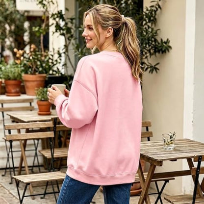 BeWithYou Christian Sweatshirts for Women Oversized God is Good Sweatshirt Jesus Faith Shirt Bible Verse Graphic Pullover Top - color: Pink, size: Small