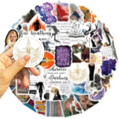 50pcs Throne of Glass Aesthetics Novel Stickers,Vinyl Waterproof for Water Bottles Laptop Scrapbooking Mirrors Notebooks Cars Bumpers Bikes Bedroom Travel Case - color: Throne