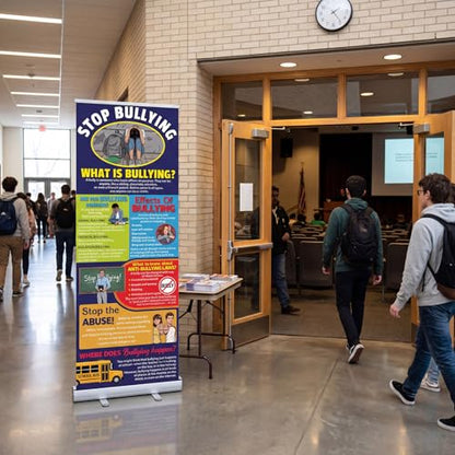 Ceenna 24 x 63 Inch Bullying Prevention Retractable Banner Roll up Banner - style: Bullying Prevention
