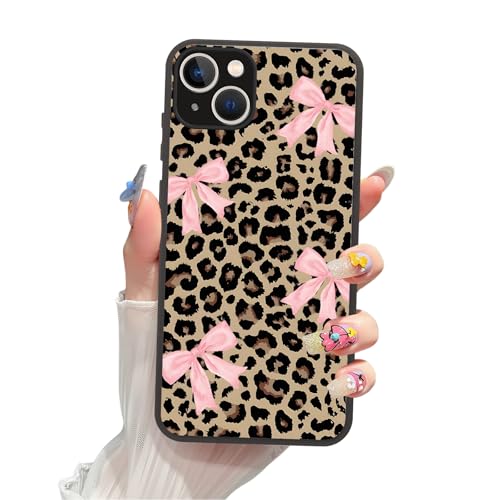 Magnetic Phone Case for iPhone 13 6.1",Compatible with MagSafe, Leopard Cute Bow Pattern Aesthetic Design Cases TPU Shockproof Protective Phone Cover for Girls Women - color: Leopard bow, size: for iPhone 13